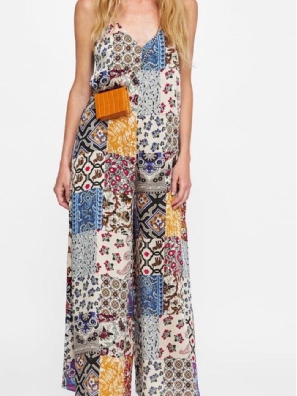 ZARA Patchwork Boho Jumpsuit XS – Festival One-Piece